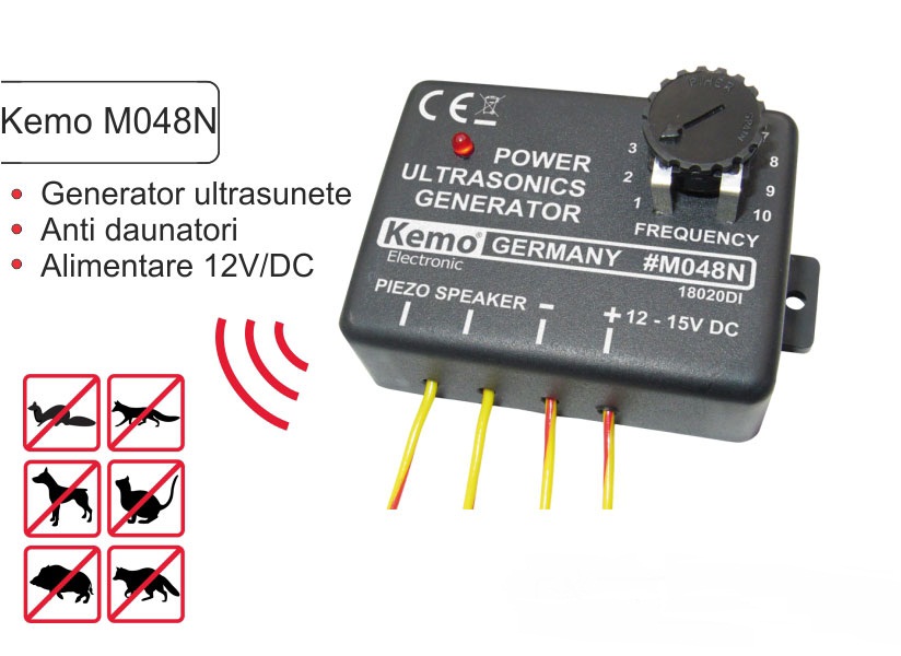 Generator ultrasunete 12-15V - Kemo M048N 